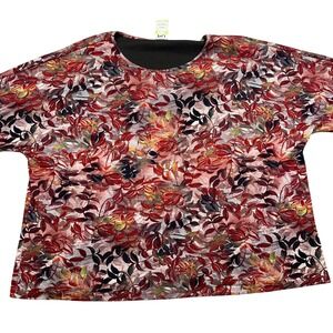 Pure Essence Floral Print Top‎ Dolman Sleeve Casual Blouse 2X Canada Boho